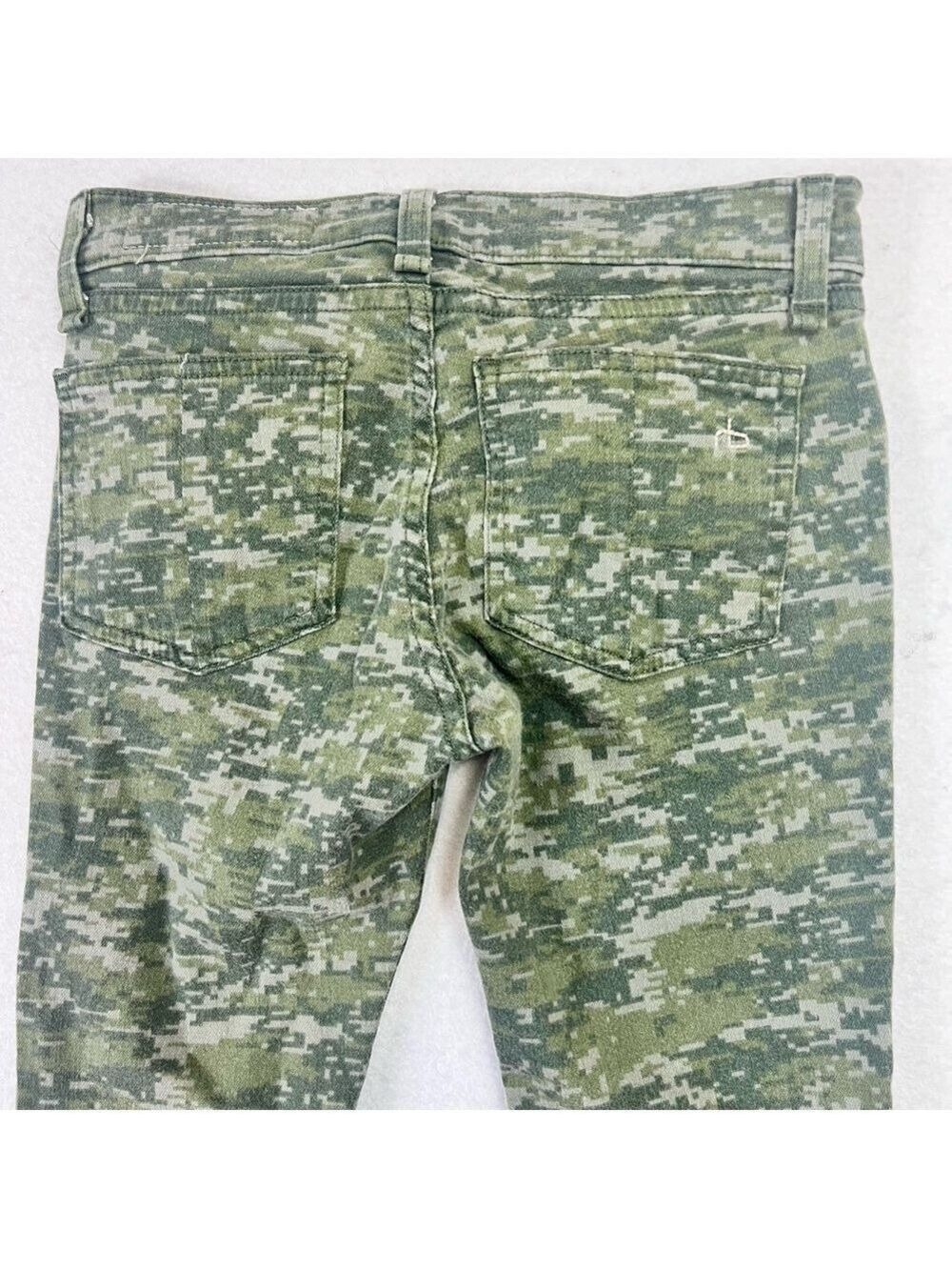Rag & Bone Skinny Ankle Jeans Size 24 Green Camo Low Rise - Picture 5 of 14